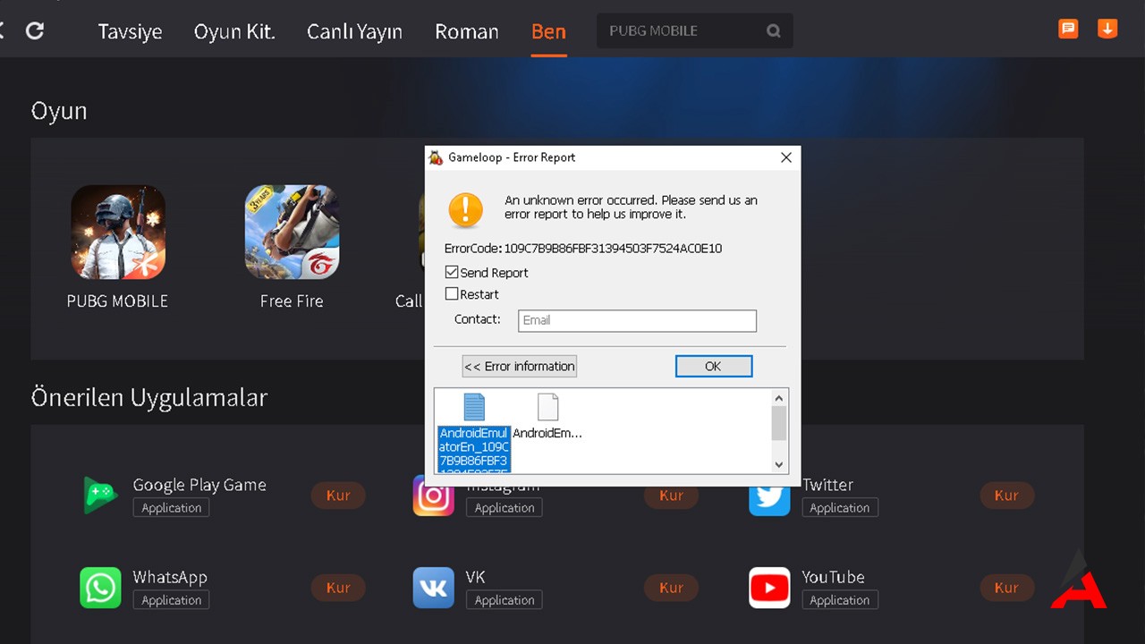 Gameloop Hata Veriyor! Çözümü
