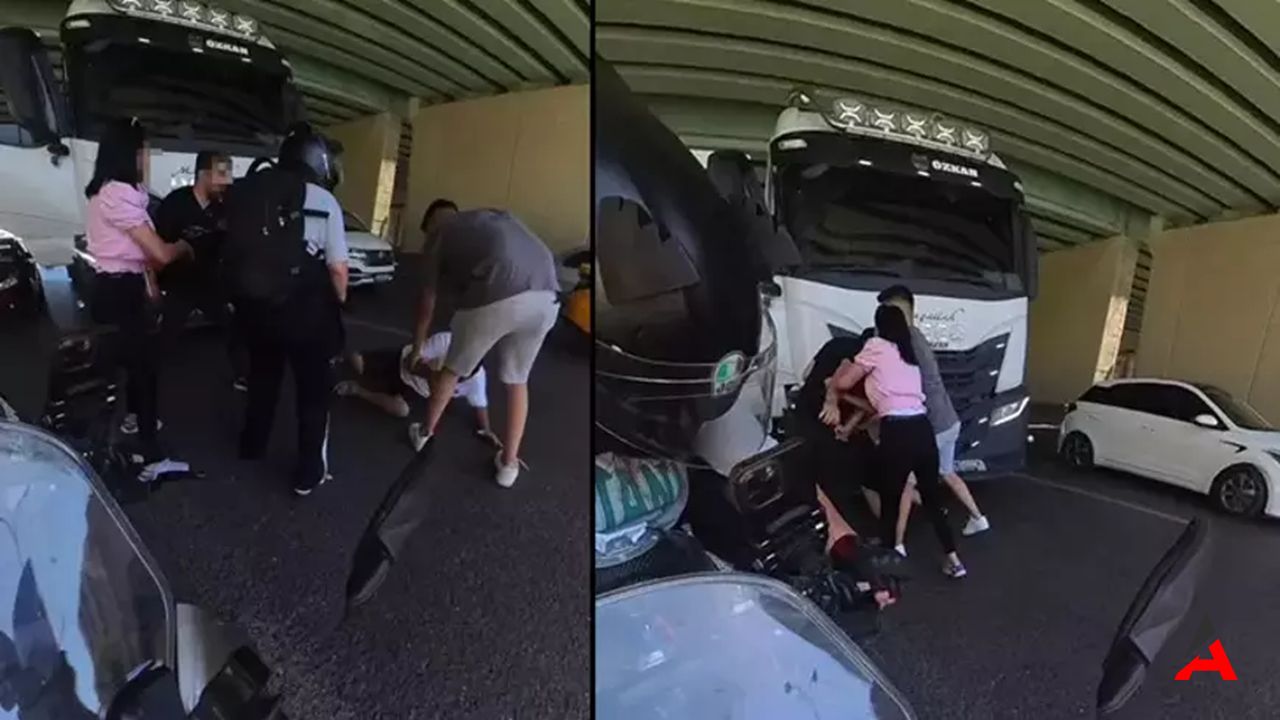 Maltepe’de Yol Verme Kavgası: Kafa ve Yumruklar Kask Kamerasına Yansıdı