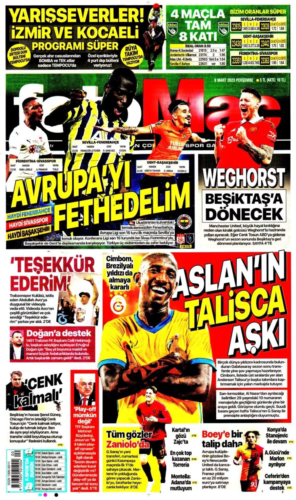 Spor Manşetleri: Beşiktaş ve Fenerbahçe Gelişmeleri
